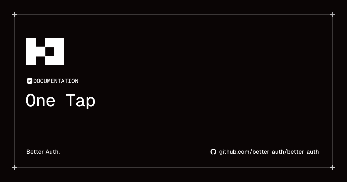 One Tap | Better Auth